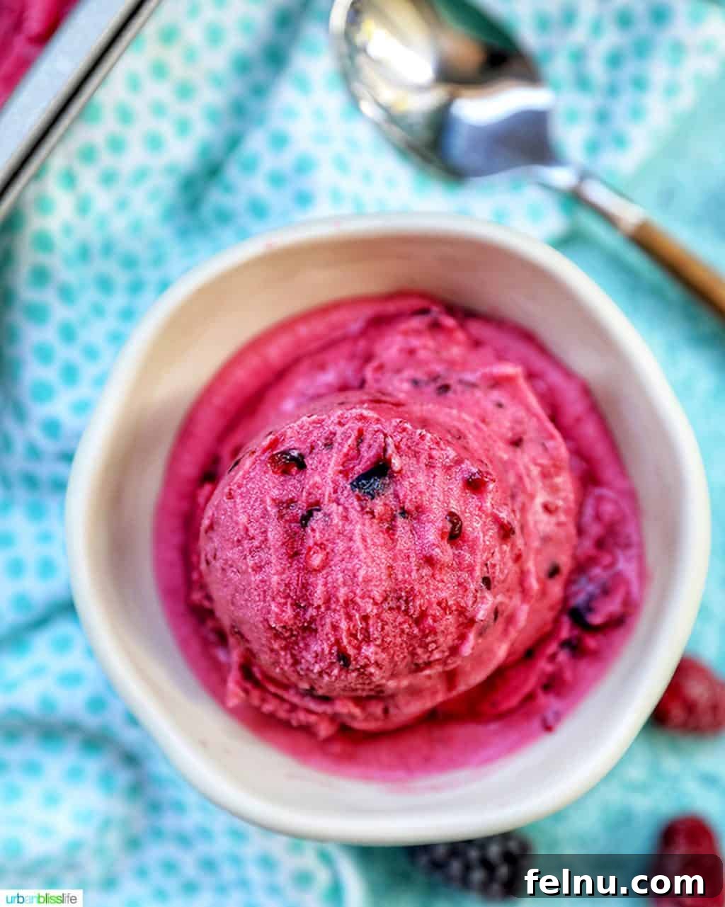 Dairy Free Mixed Berry Bliss 5 Bowl of Dairy-Free Mixed Berry Ice Cream