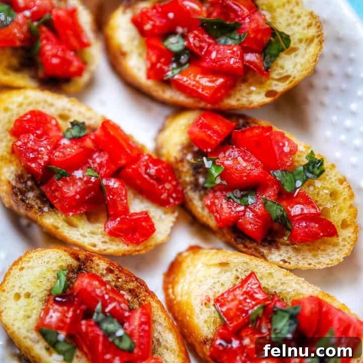 Classic tomato and basil bruschetta.