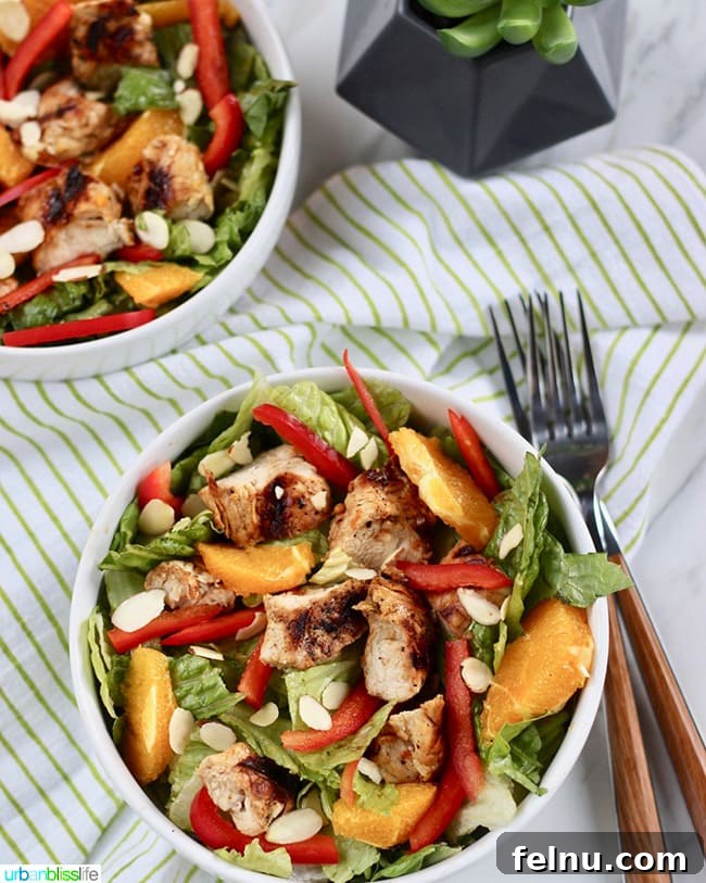 Beat the Heat Dinners 8 Orange Chicken Salad with fresh greens.
