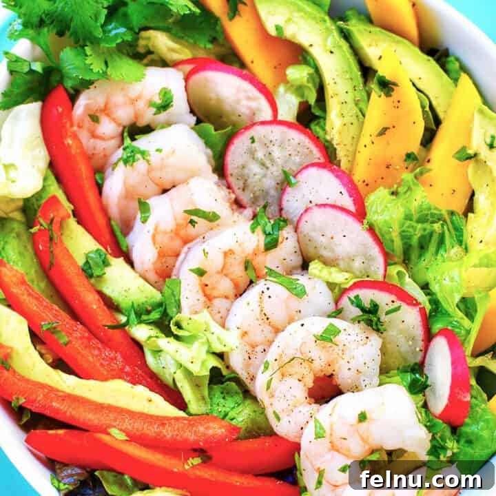Shrimp Salad Reimagined Keto Paleo Whole30 Perfection 5 Healthy shrimp salad with colorful veggies.