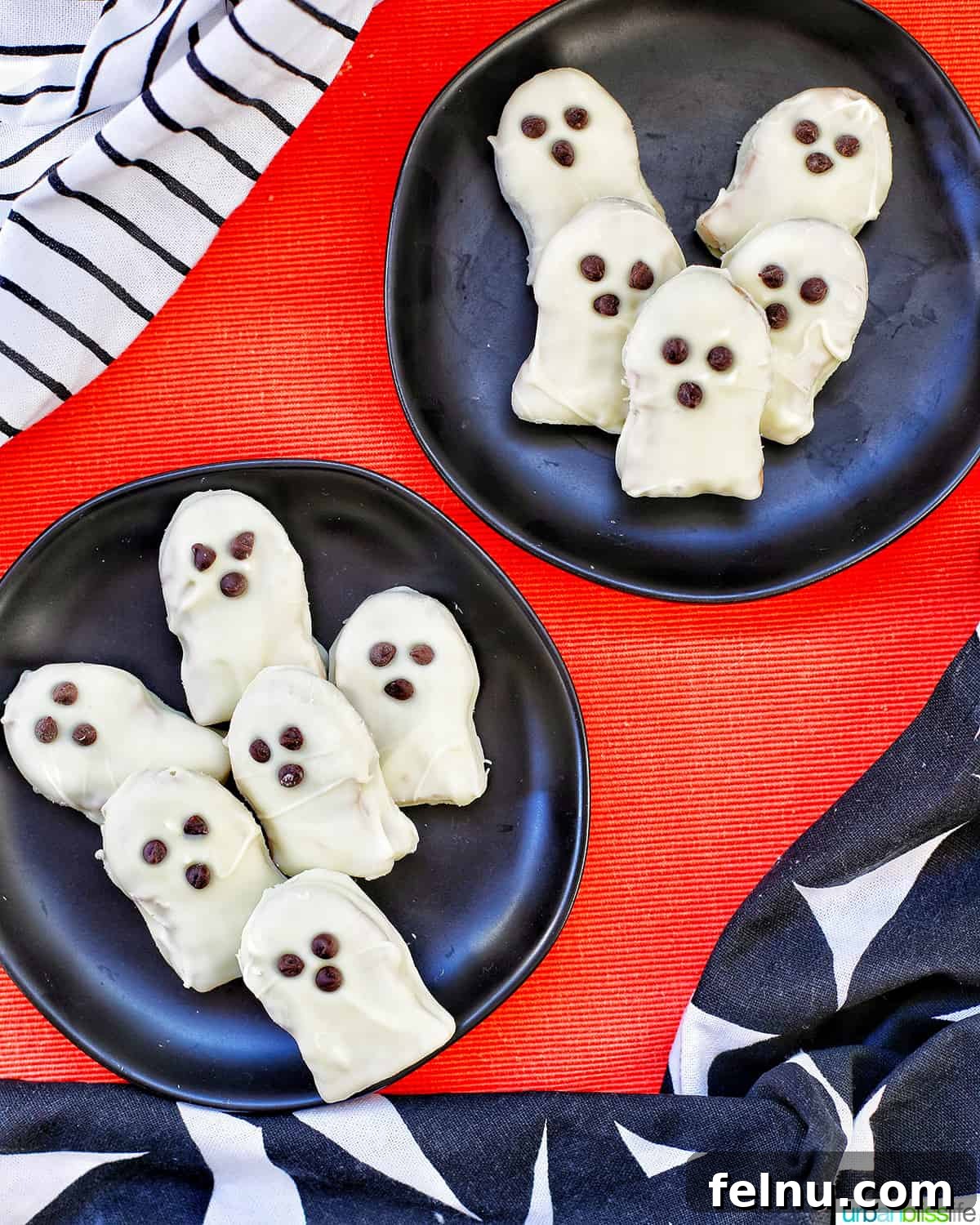 Spooky Nutter Butter Ghosts 9 Plates of Nutter Butter ghost cookies