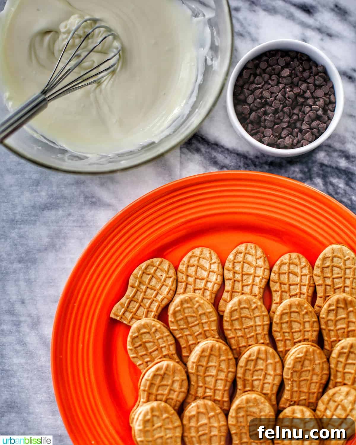 Spooky Nutter Butter Ghosts 10 Ingredients for nutter butter ghost cookies and finished cookies