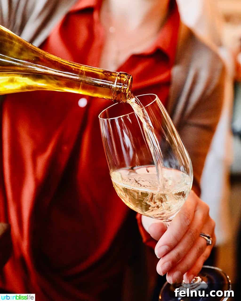 Chenin Blanc being poured into a glass