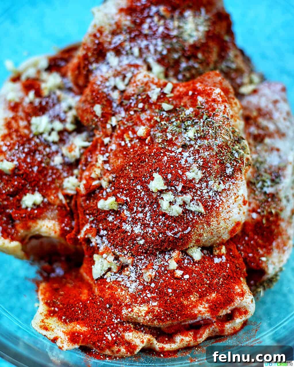 Crispy Paprika Chicken in the Air Fryer 5 Seasoned paprika chicken ready for the air fryer