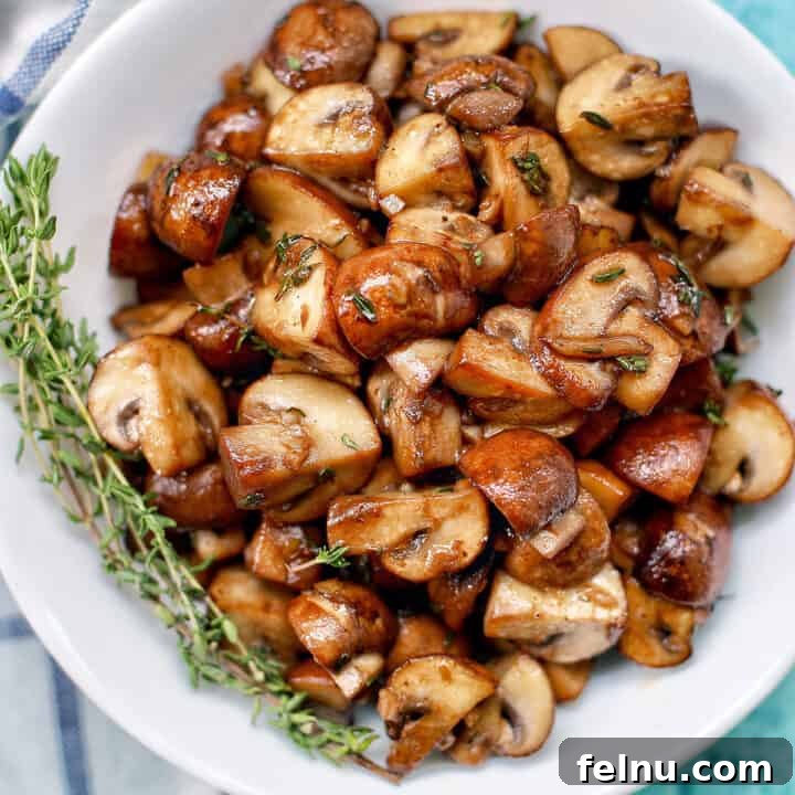 Savory Marsala Mushrooms 12 A bowl of mushroom marsala garnished with fresh herbs, ready for a comforting meal