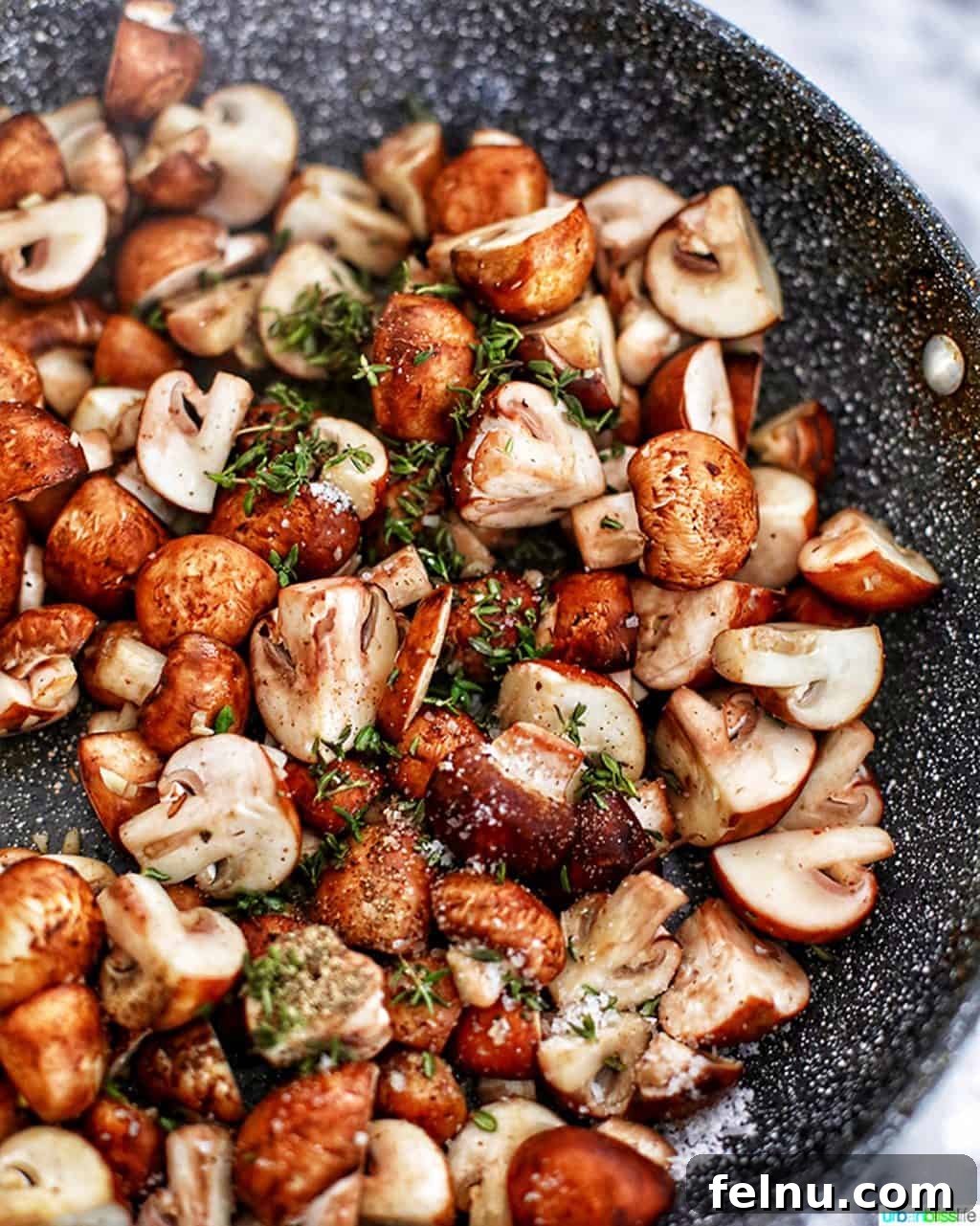 Savory Marsala Mushrooms 8 Sautéed mushrooms seasoned with fresh thyme, distributing its fragrant herbs evenly