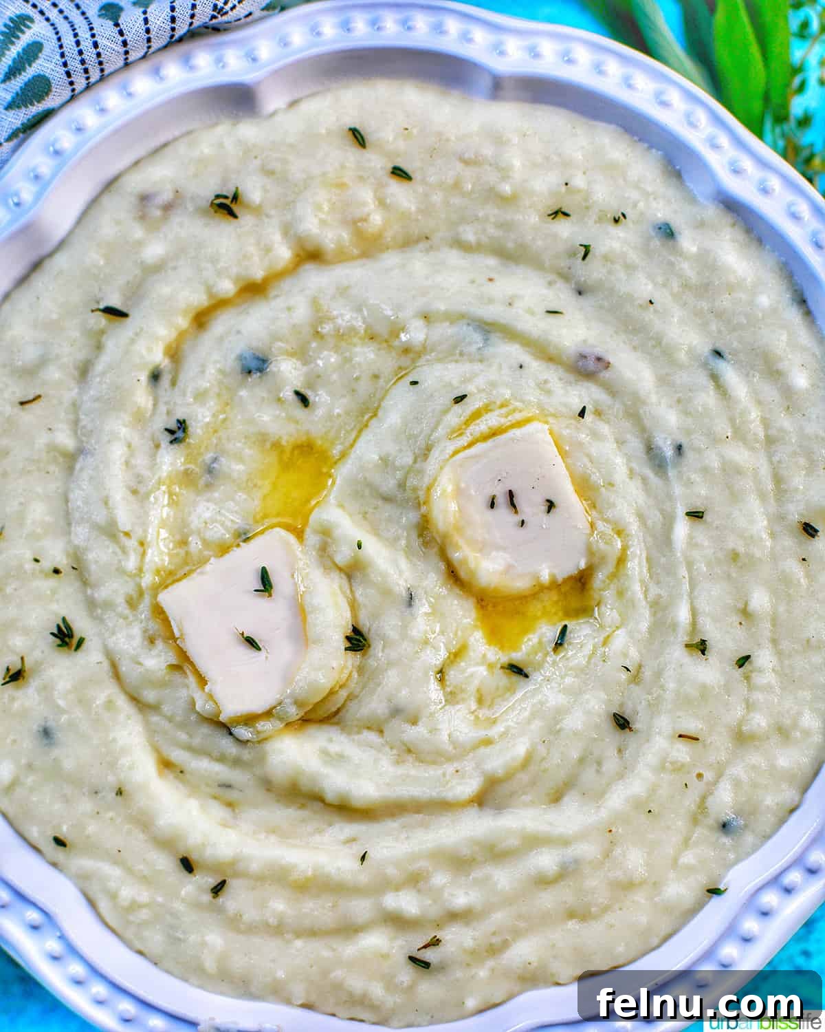 Our Intimate Thanksgiving Feast 6 Instant Pot Garlic Mashed Potatoes in a bowl
