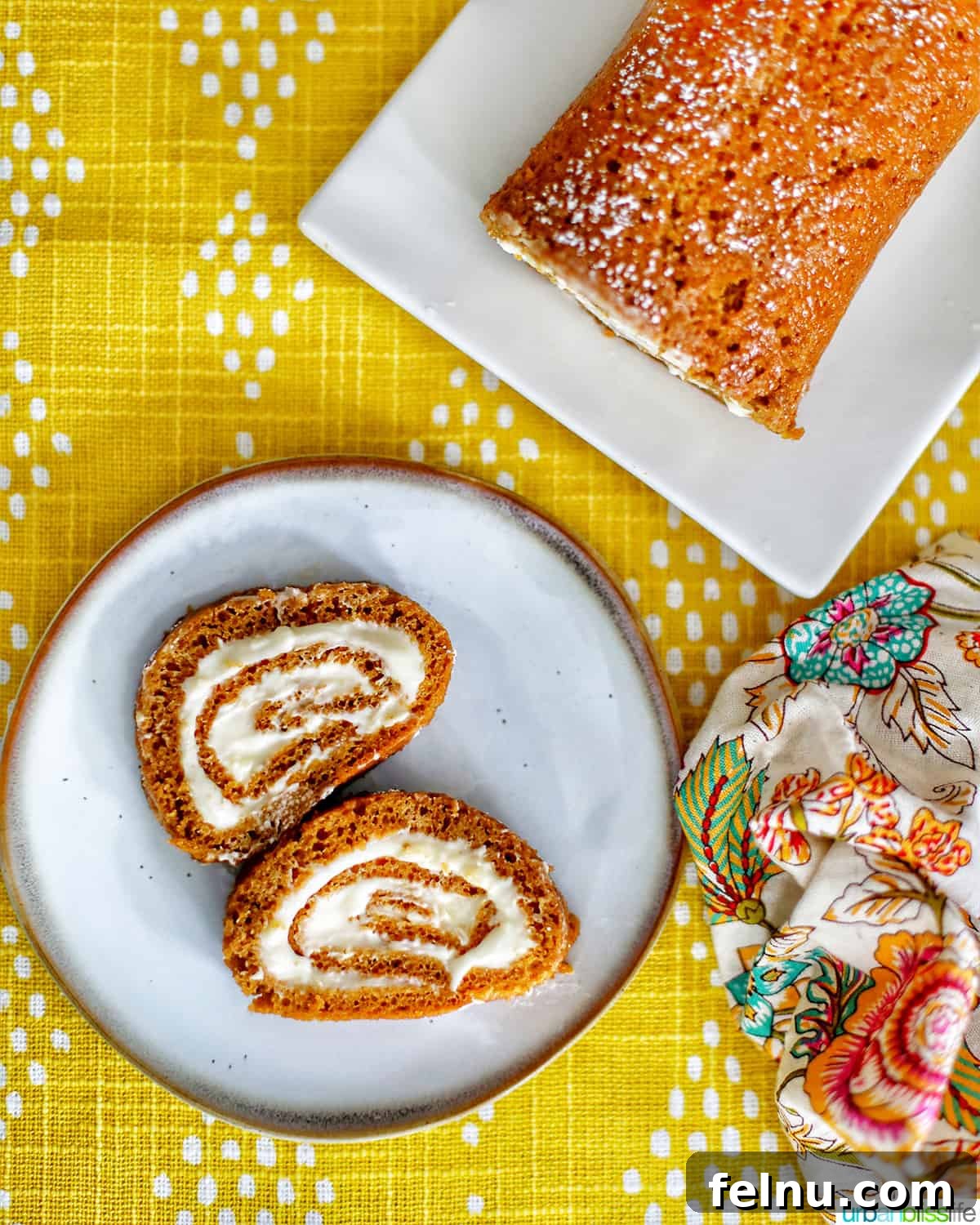 Pumpkin Cream Cheese Swirl Log 11 Sliced Pumpkin Cream Cheese Roll