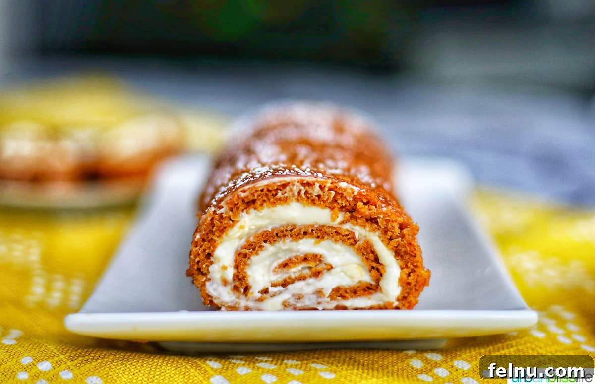 Pumpkin Cream Cheese Swirl Log 6 Pumpkin Cream Cheese Roll Slice