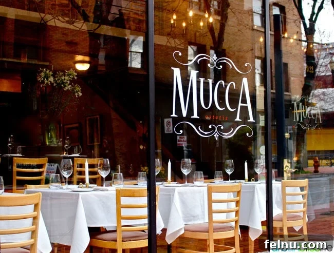 Portland's Top Romantic Dinner Spots 26 Inviting exterior of Mucca Osteria Italian restaurant in Portland, Oregon