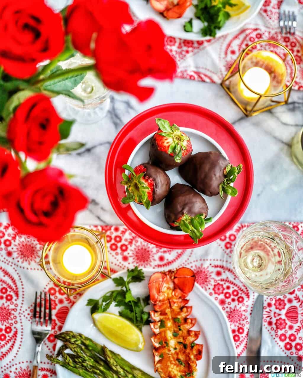Perfect Wines for Valentines Day 11 Valentine's Day dinner lobster chocolate covered strawberries roses candles wine