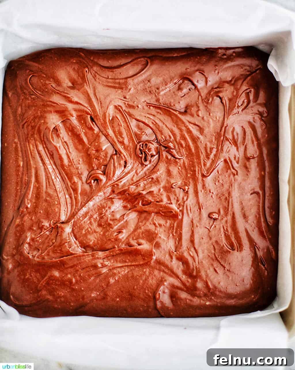 Mint Chocolate Decadence Brownies 9 Brownie batter in pan