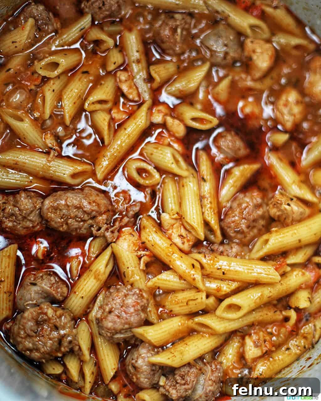 Cajun Chicken Pasta in a Flash 10 Cooked pasta and meat, ready to be transformed into Cajun Chicken Pasta