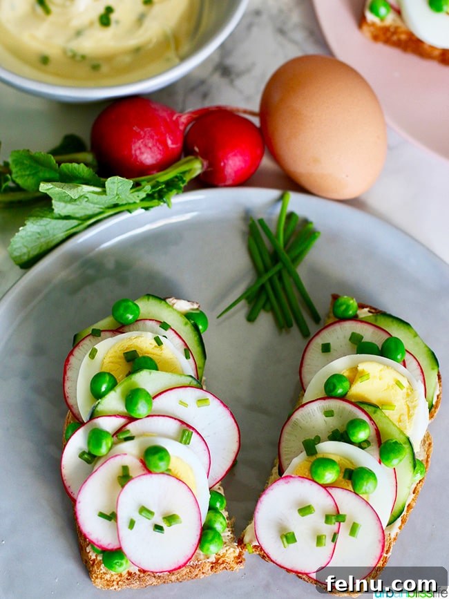 Perfect Hard Boiled Eggs with Ninja Foodi 12 Spring Crudite Toast with slices of hard-boiled egg on top