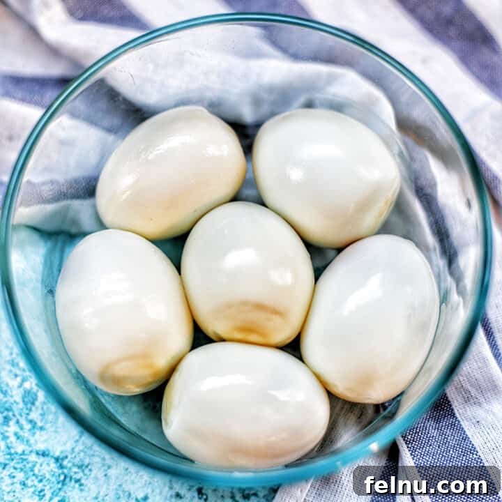 ninja foodi hard boiled eggs in a bowl.