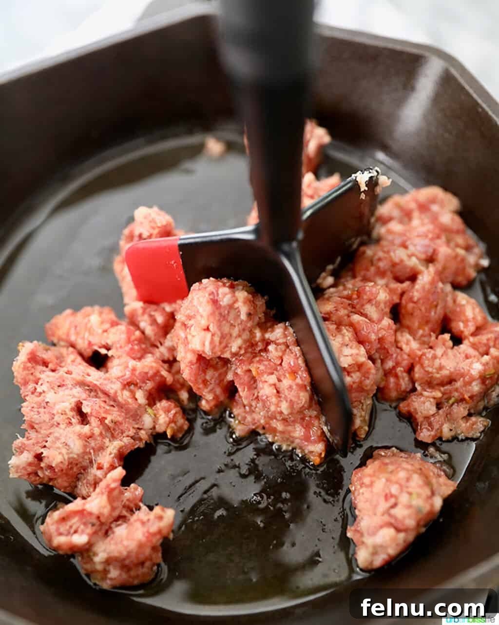 Sausage and Spring Vegetable Frittata 6 Sausage Frittata sausage in pan