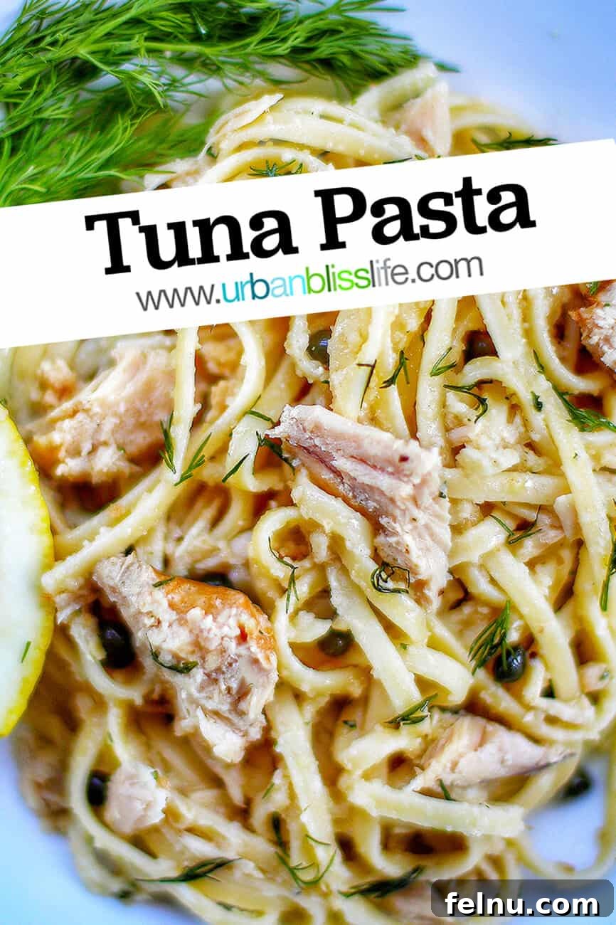 Tuna Pasta in Creamy Caper White Wine Sauce 10 Pin this Tuna Pasta recipe