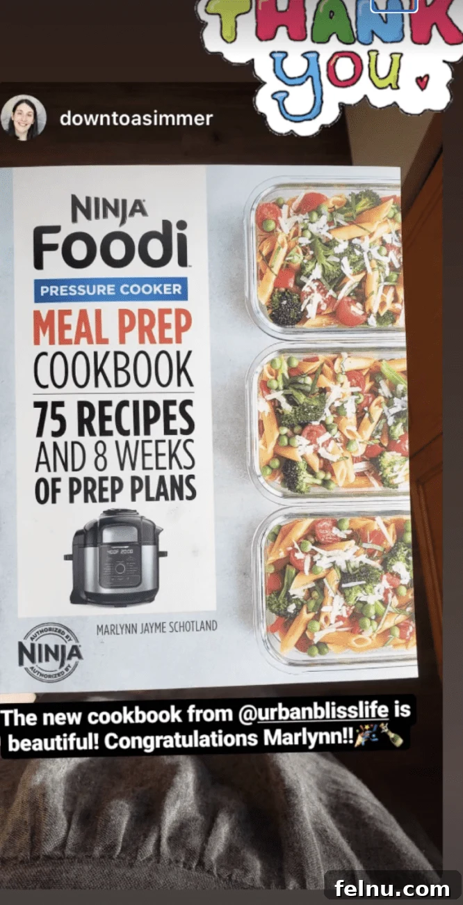 Mastering Ninja Foodi Pressure Cooker Meal Prep Cookbook 31 Social media post by a reader sharing their excitement for new Ninja Foodi recipes.