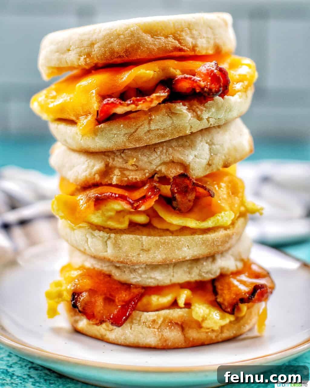Mastering Ninja Foodi Pressure Cooker Meal Prep Cookbook 5 Delicious bacon and egg breakfast sandwiches, a perfect start to any day.