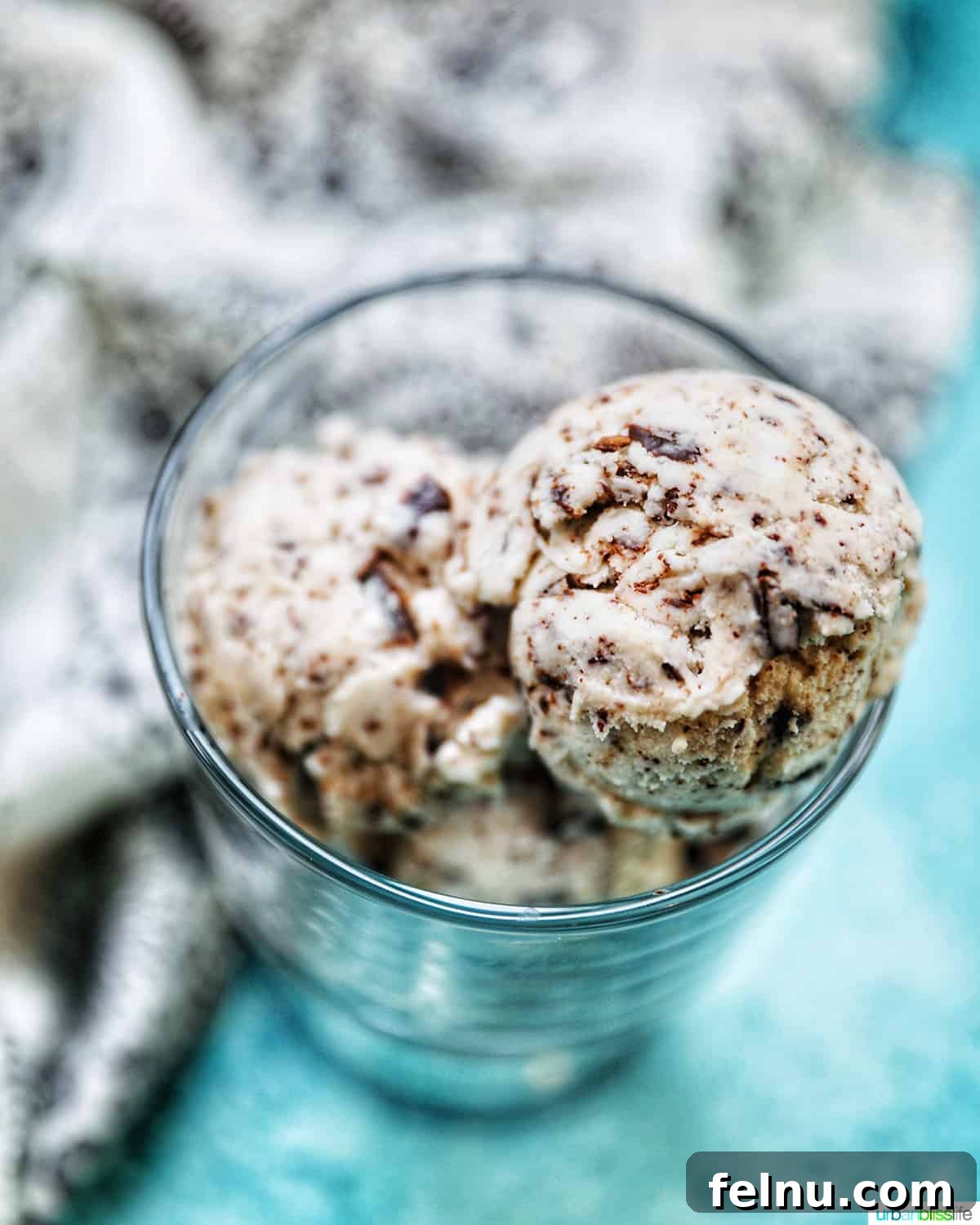Decadent Dairy-Free Chocolate Chip Delight 3 Close-up shot of a bowl filled with dairy-free chocolate chip ice cream, highlighting the rich chocolate pieces and smooth texture.