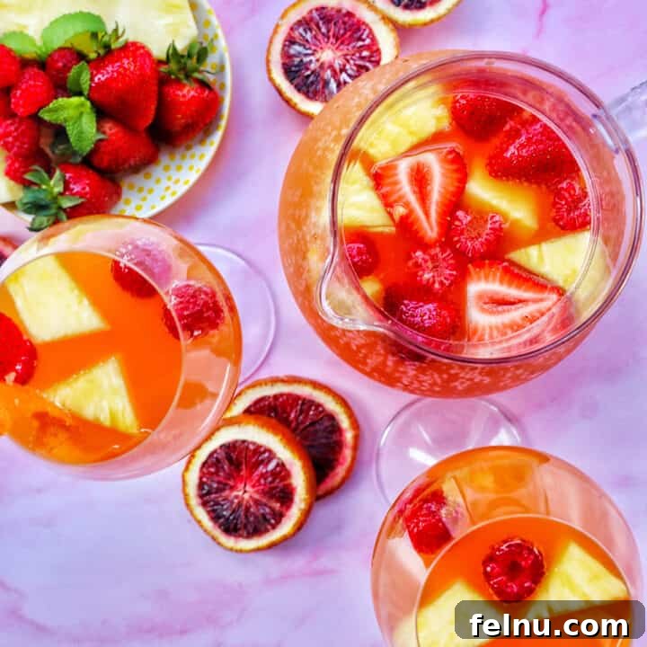Tropical rosé sangria