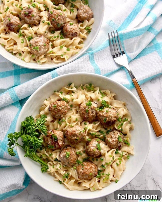 Costco's Complete Monthly Meal Solution 25 Instant Pot Swedish Meatballs dairy-free two bowls closer in