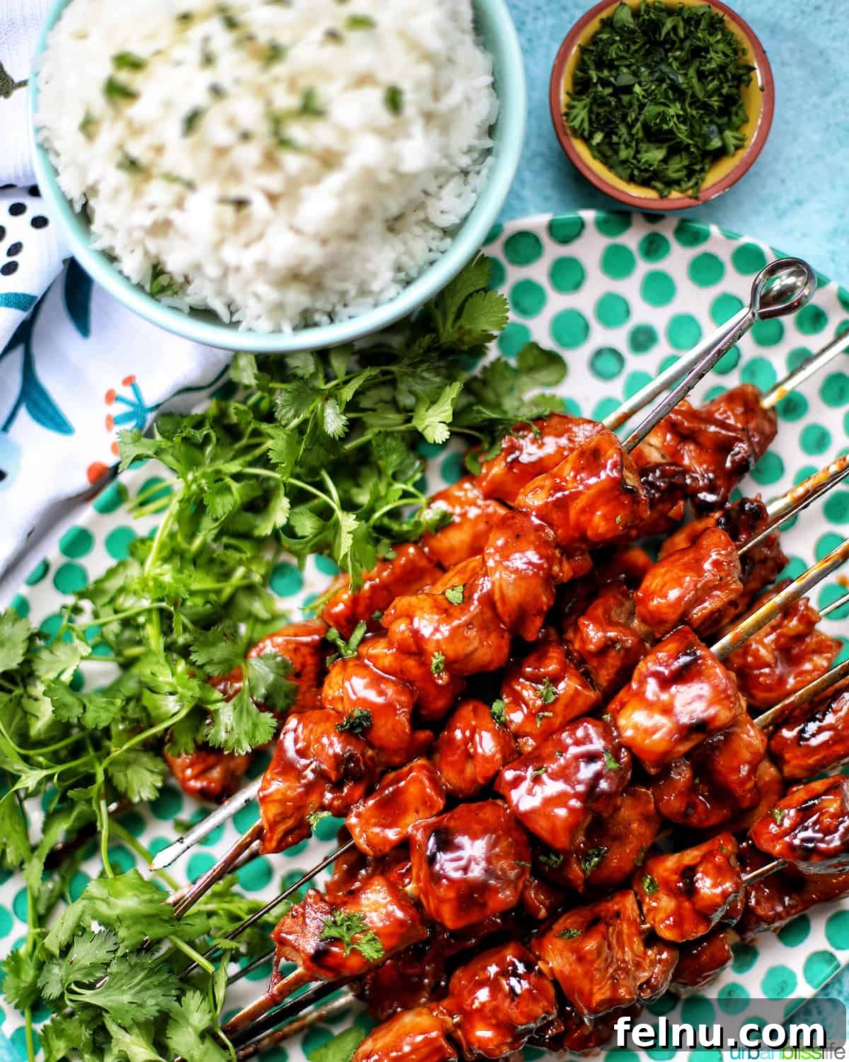 Filipino-Style Grilled Pork Skewers 14 Filipino BBQ pork skewers with rice