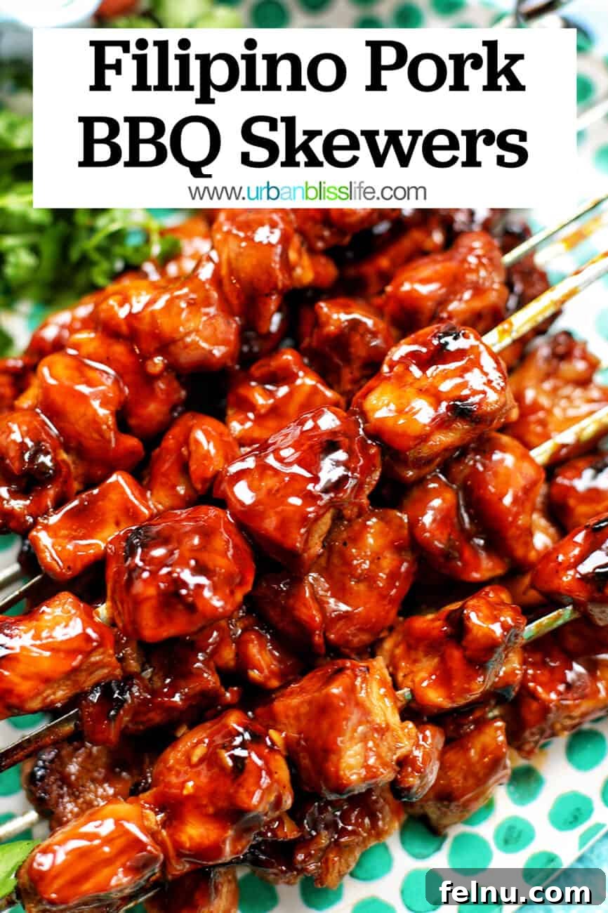 Filipino BBQ pork skewers pin