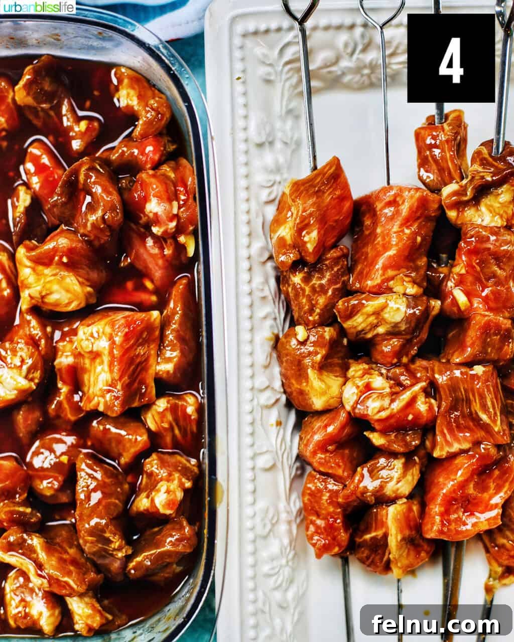 Filipino Pork BBQ marinating and skewers