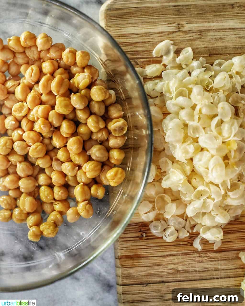 Shelled Chickpeas Ready for Hummus