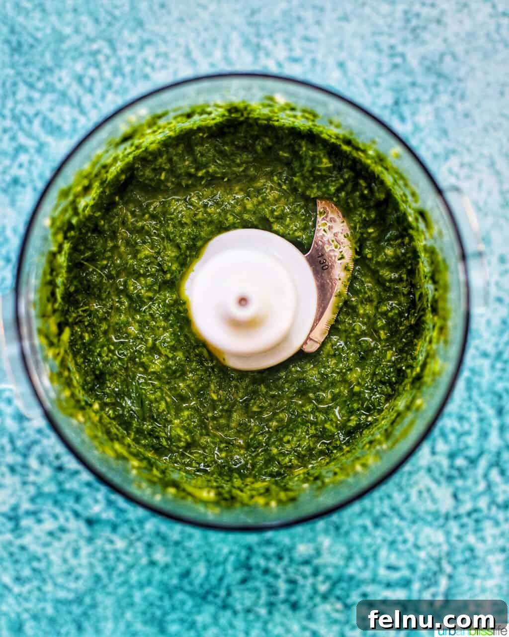 Carrot Top Pesto in Food Processor