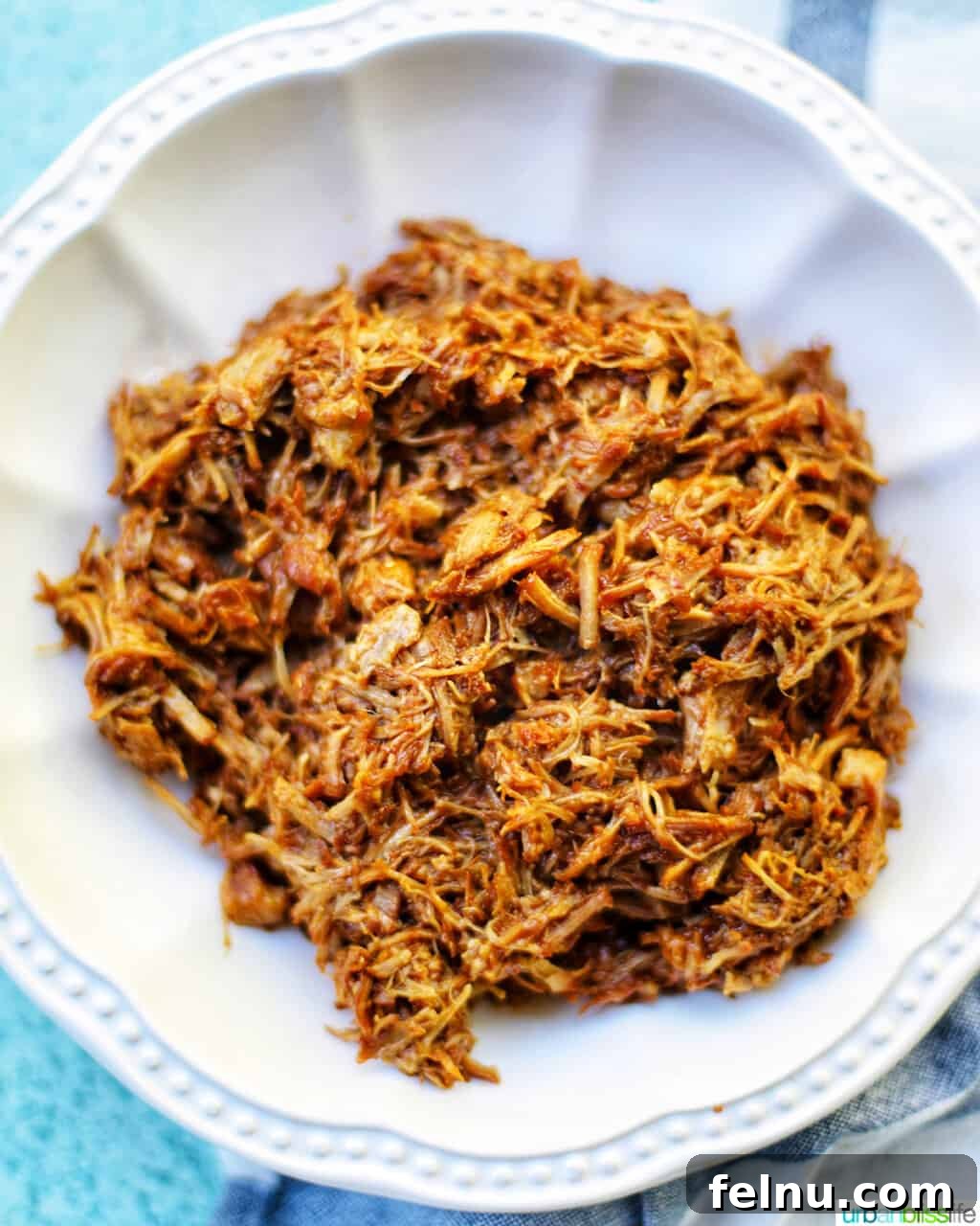 Slow Cooker Pulled Pork Perfection 13 Pulled Pork in a White Bowl