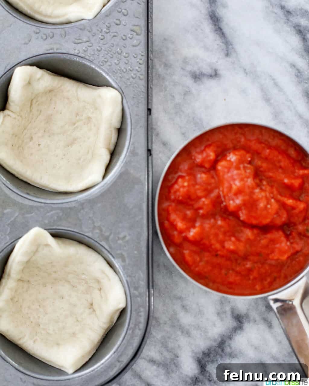 Effortless Pizza Bites 6 Pizza Sauce and Dough in Muffin Tins