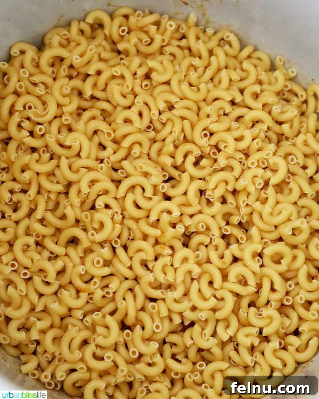 Savory Butternut Instant Pot Mac and Cheese 10 Adding small elbow macaroni pasta directly into the pressure cooker pot after sautéing aromatics.