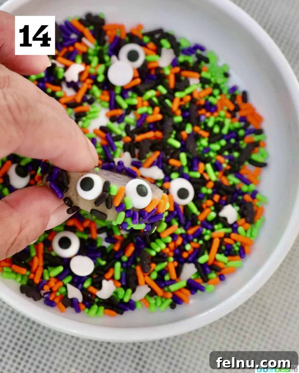Halloween Swirl Cookies 18 Dipping Sugar Cookies into Sprinkles
