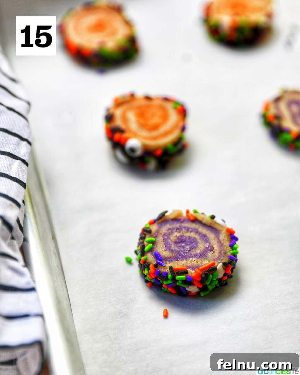 Halloween Pinwheel Cookies Ready to Bake