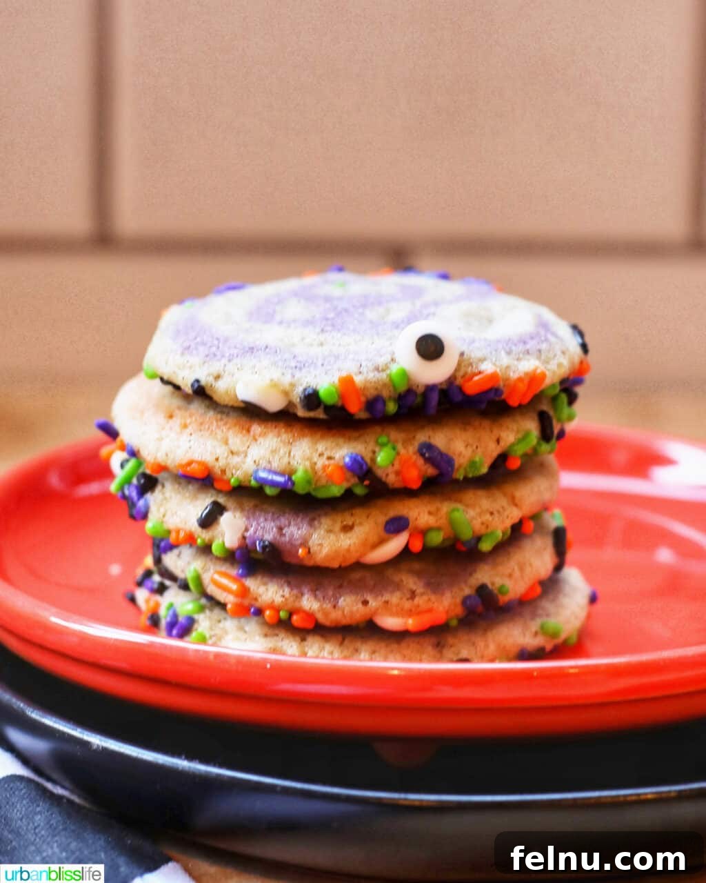 Halloween Swirl Cookies 20 Stack of Halloween Pinwheel Cookies with Sprinkles