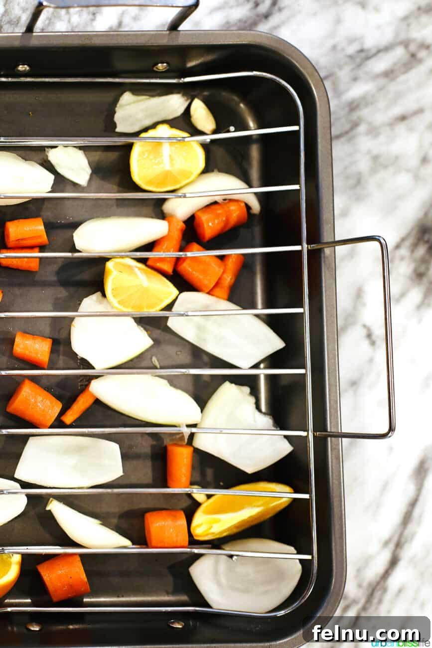 vegetables in roasting pan