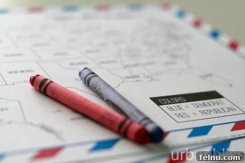 Free Printable Election Night Coloring Map by Urban Bliss