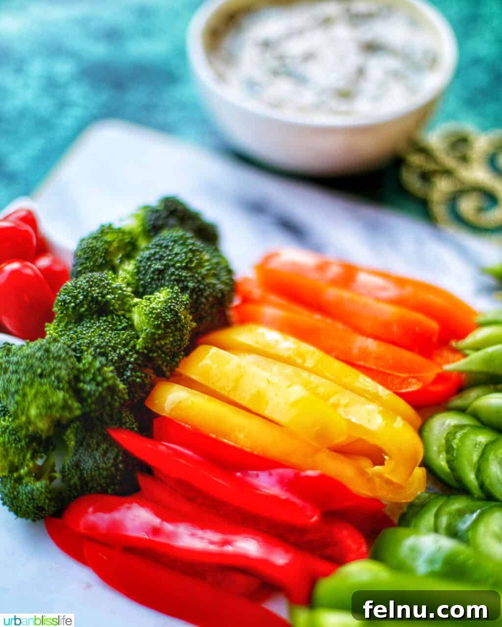 Christmas Tree Vegetable Platter 3 A colorful array of bell peppers, ready for the Christmas Tree Veggie Tray