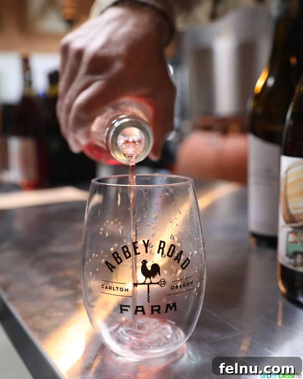 Oregon Wine Tasting: Exploring Yamhill-Carlton AVA 6 Wine pouring at Abbey Road Winery