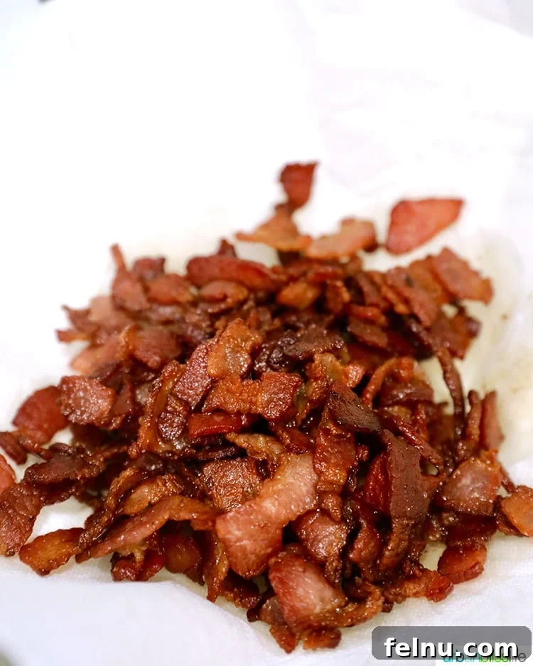 Creamy Potato Corn Chowder Made Easy 7 Crispy cooked bacon