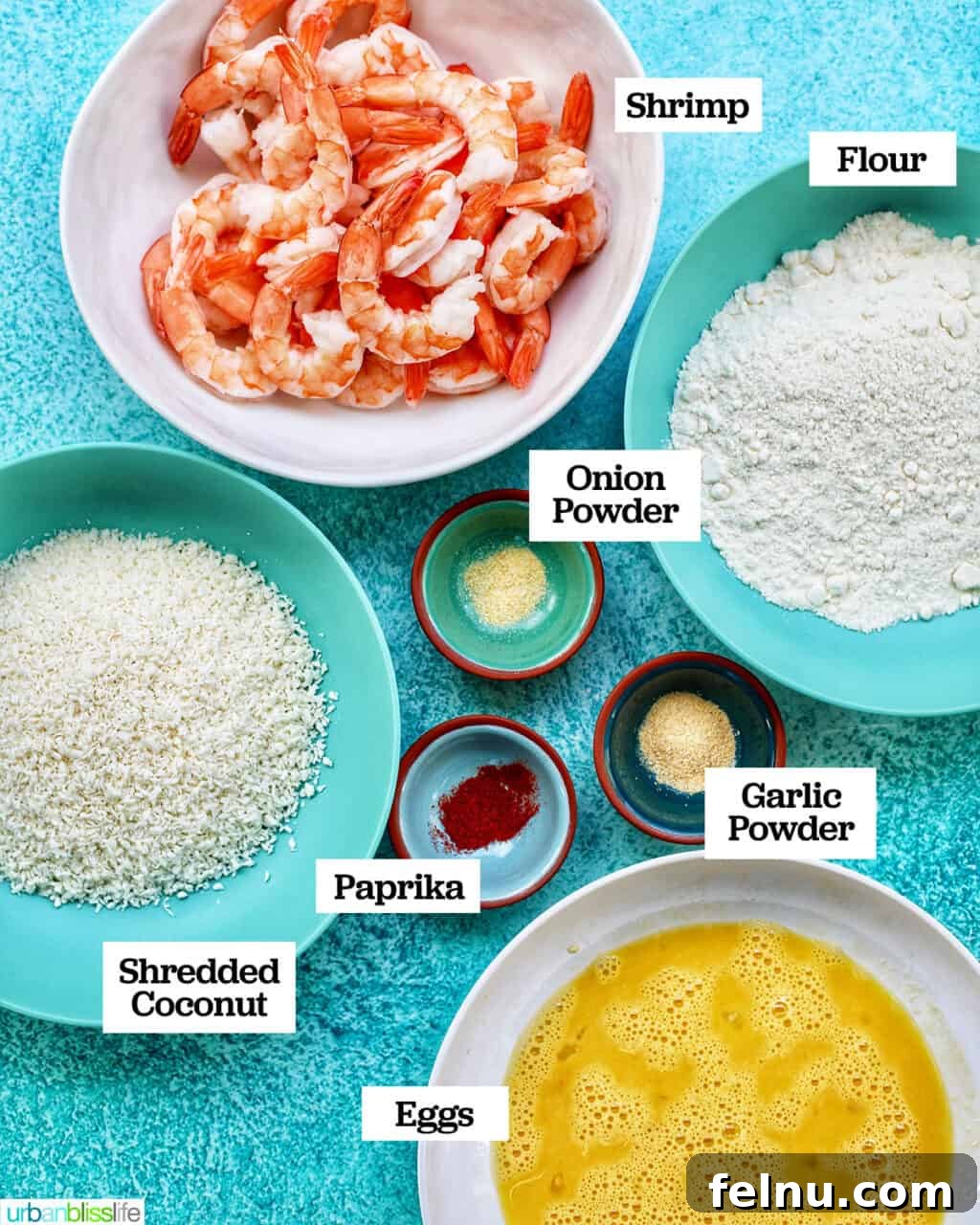 Crispy Gluten-Free Air Fryer Coconut Shrimp 5 Ingredients to make air fryer coconut shrimp