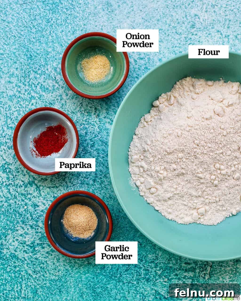 Crispy Gluten-Free Air Fryer Coconut Shrimp 6 dry ingredients for coconut shrimp