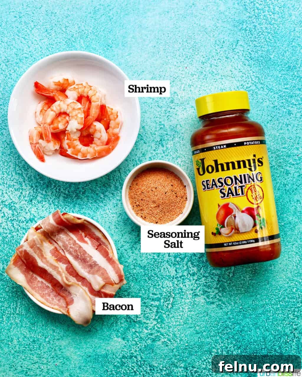 Air Fryer Bacon Shrimp Skewers 5 Ingredients to make air fryer bacon wrapped shrimp