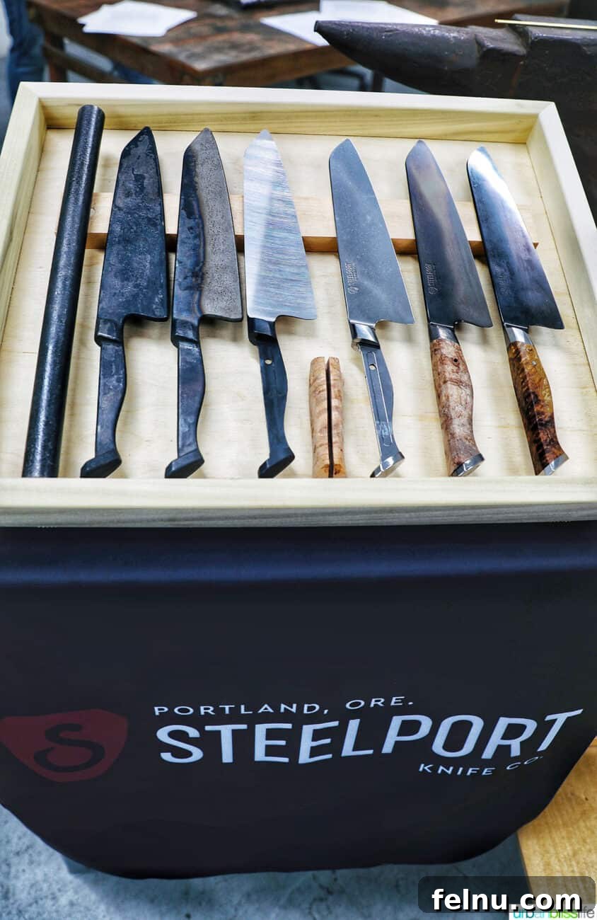 Sharpen Your Skills: The Definitive Guide to Kitchen Knives 13 An elegant display of Steelport Knives, showcasing the craftsmanship and distinctive appearance of high carbon steel blades.