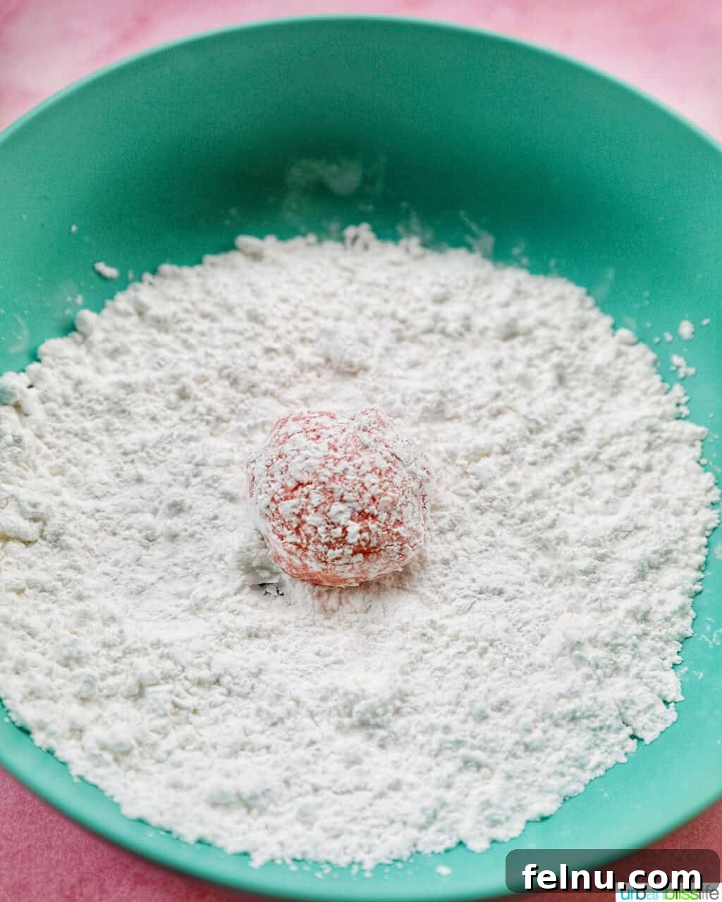 Rolling Dough Ball in Sugar