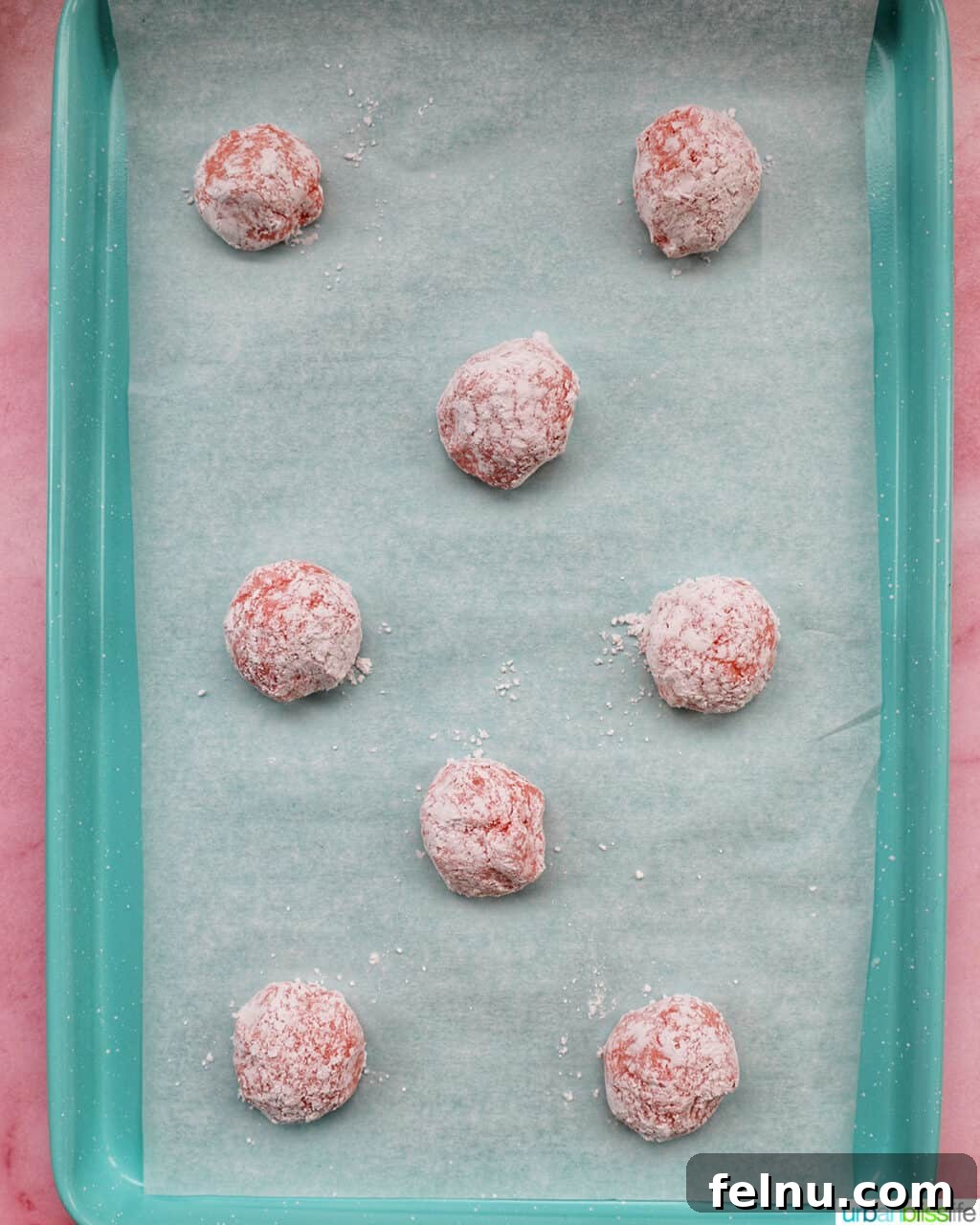 Dough Balls on Baking Sheet Ready to Bake