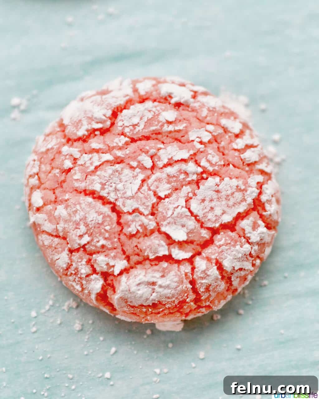 Single Strawberry Crinkle Cookie
