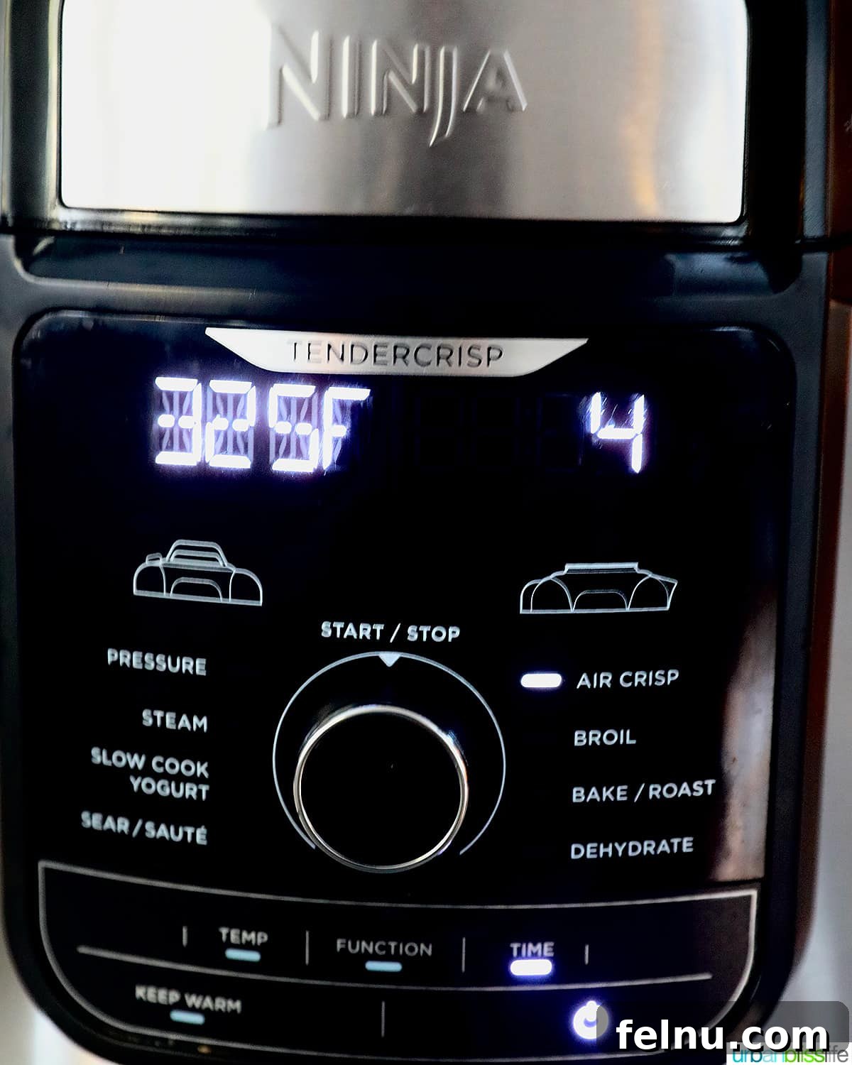 Crispy Air-Fried Pigs in a Blanket 13 Ninja Foodi Air Fryer set to 325 degrees for 4 minutes.